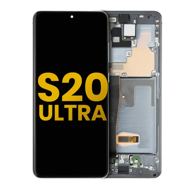 Écran OLED avec châssis pour Samsung Galaxy S20 Ultra 5G (reconditionné, Cosmic Gray)