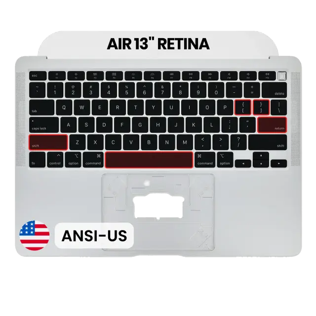 Châssis supérieur avec clavier ANSI US pour Apple MacBook Air 13" A2179 (2020) (argent)