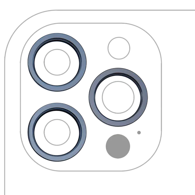 Anneau de contour de caméra arrière pour Apple iPhone 12 Pro Max (Pacific Blue, lot de 3)