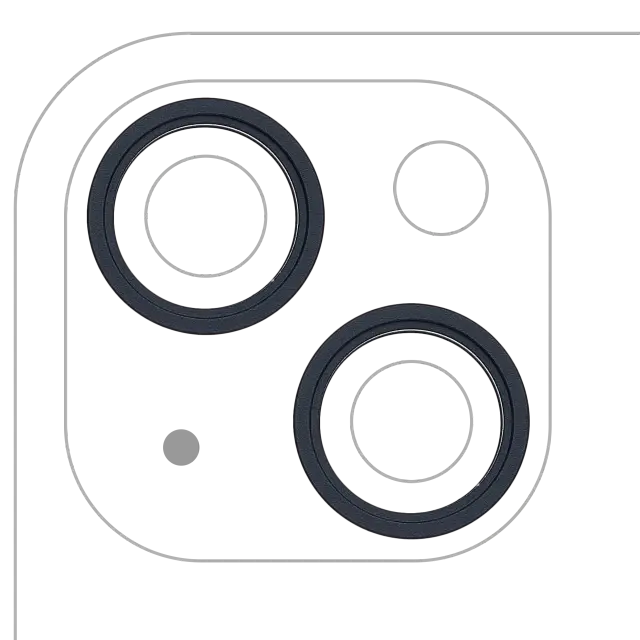 Anneau de contour de caméra arrière pour Apple iPhone 13 / 13 Mini (lot de 2, minuit, lot de 10)