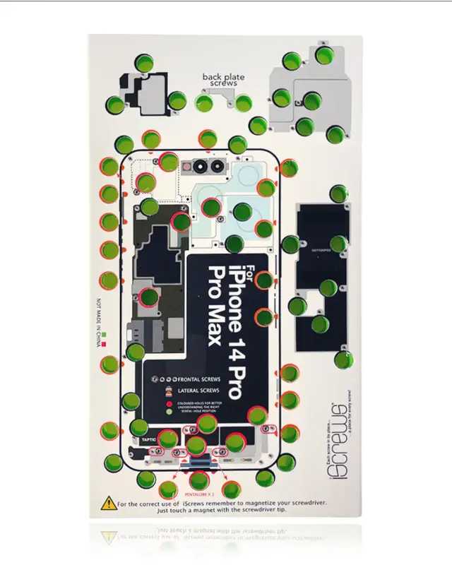 Tapis de positionnement des vis iScrews dottorpod pour iPhone 14 Pro / 14 Pro Max