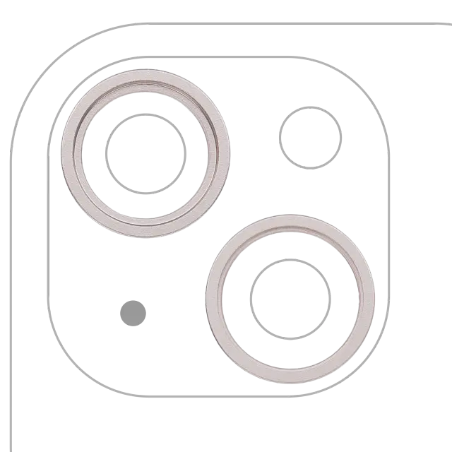 Anneau de contour de caméra arrière pour Apple iPhone 14 / 14 Plus (lot de 2, lumière stellaire, lot de 10)