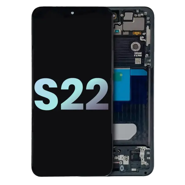 Écran OLED avec châssis pour Samsung Galaxy S22 5G (pack service origine, graphite)