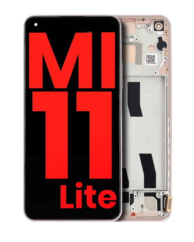 Écran OLED avec châssis pour Xiaomi Mi 11 Lite / Xiaomi Mi 11 Lite 5G (compatible premium, Peach Pink)