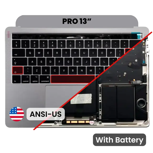 Châssis supérieur avec batterie et clavier ANSI US pour Apple MacBook Pro 13" A1706 (2016-2017) (gris sidéral)