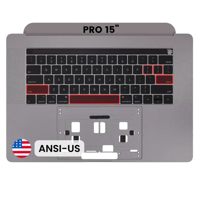 Châssis supérieur avec clavier ANSI US pour Apple MacBook Pro 15" A1990 (2018-2019) (OEM New, gris sidéral)