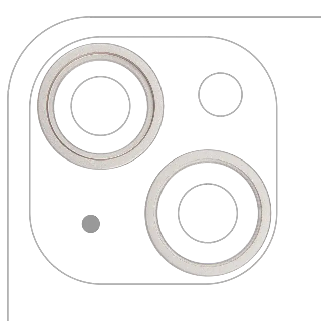 Anneau de contour de caméra arrière pour Apple iPhone 14 / 14 Plus (lumière stellaire, lot de 2)