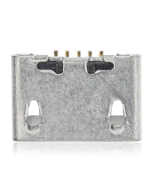 Connecteur de charge à souder — format Micro B, 5 broches, 6 points de fixation (C146)