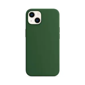 Coque Silicone Compatible pour Apple iPhone 13 (#52) Vert Foncé