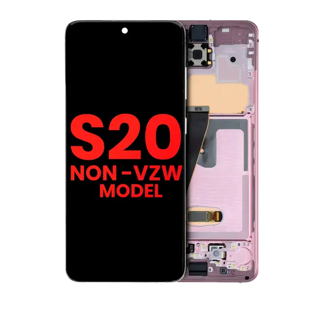Écran OLED avec châssis pour Samsung Galaxy S20 5G (Non-Verizon 5G UW Frame) (compatible premium, Cloud Pink)