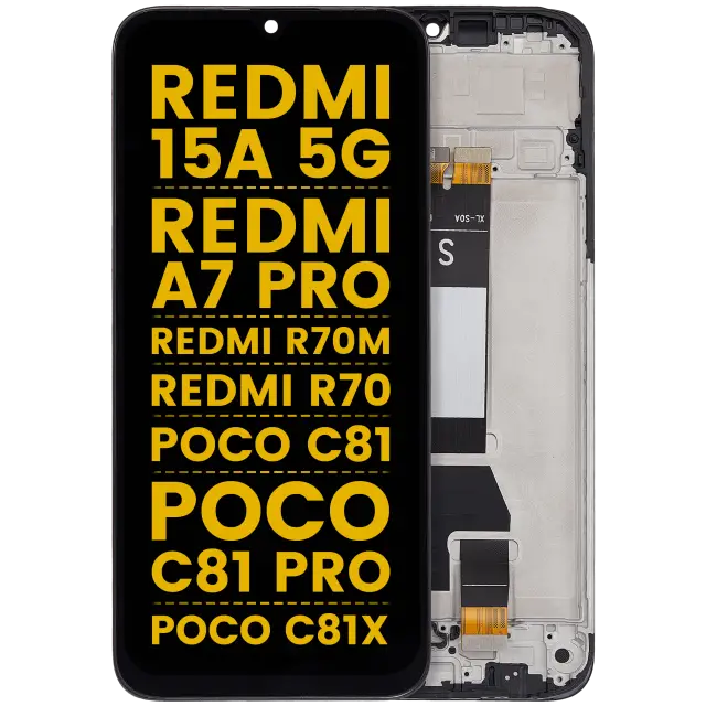 Écran pour Xiaomi Redmi 15A 5G / Redmi A7 Pro / Poco C81 / Poco C81 Pro / Poco C81X / Redmi R70m / Redmi R70 (reconditionné, toutes couleurs)