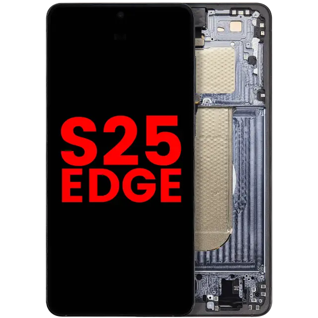 Écran OLED avec châssis pour Samsung Galaxy S25 Edge (version US & internationale, compatible premium, Titanium Jetblack)