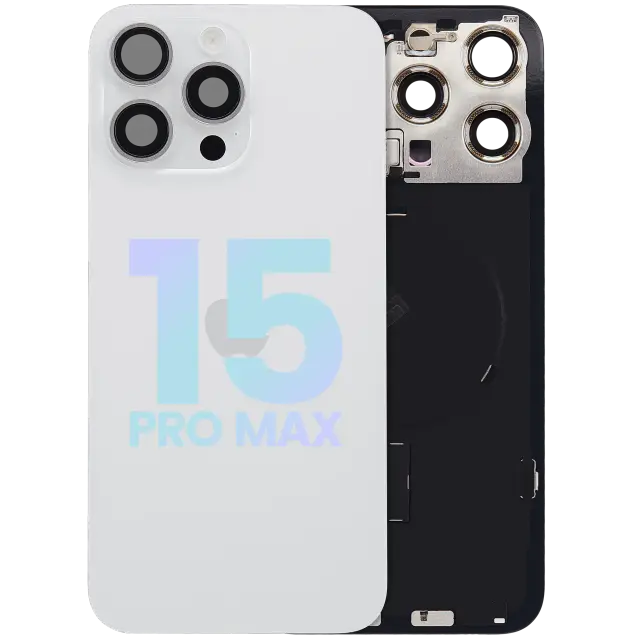 Vitre arrière pour Apple IPhone 15 Pro Max (pack service origine, White Titanium)