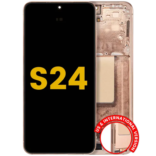 Écran OLED avec châssis pour Samsung Galaxy S24 5G (version US & internationale, reconditionné, Sandstone Orange)