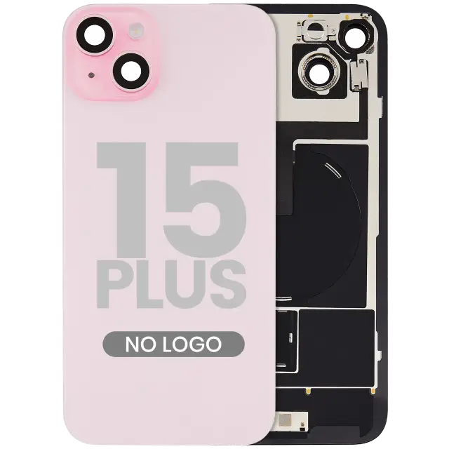 Vitre arrière pour Apple iPhone 15 Plus (sans logo, compatible, rose) — réf. 107082130565