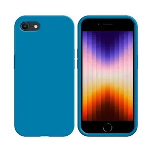 Coque Silicone Compatible pour Apple iPhone 7/iPhone 8/iPhone SE (2nd Gen)/iPhone SE (3e Gen) (#16) Bleu Ciel