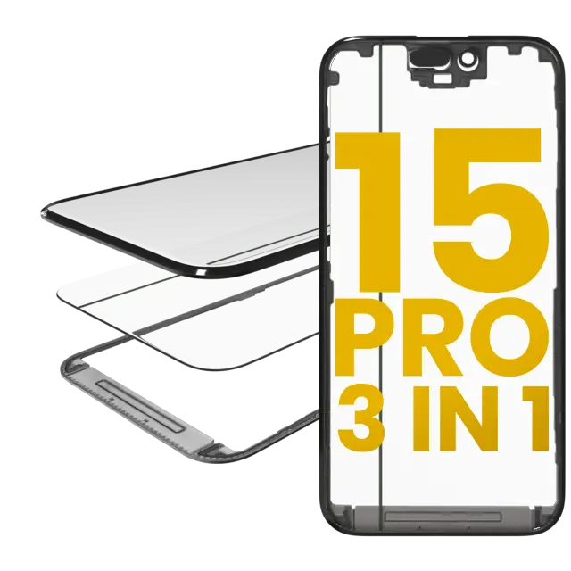 Vitre d’écran avec OCA pour Apple iPhone 15 Pro (OCA Master)
