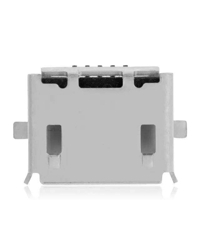 Connecteur de charge à souder — format Micro B, 5 broches, 2 points de fixation (C025)