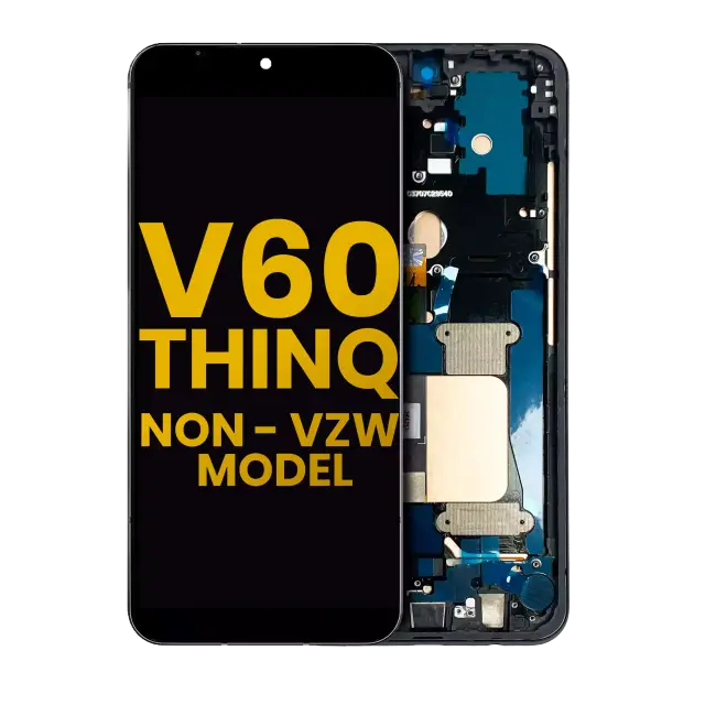 Écran OLED avec châssis pour LG V60 ThinQ 5G (Non-Verizon 5G UW Frame) (reconditionné, noir)
