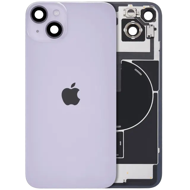 Vitre arrière avec MagSafe, NFC et nappe flash pour Apple iPhone 14 Plus (origine, violet)
