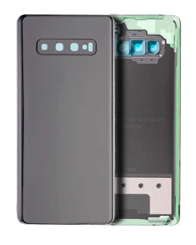 Vitre arrière pour Samsung Galaxy S10 Plus (sans logo, compatible premium, Prism Black)