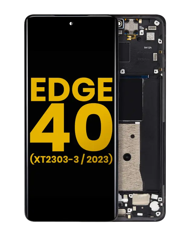 Écran OLED avec châssis pour Motorola Moto Edge 40 (XT2303-3 / 2023) (reconditionné, Eclipse Black)