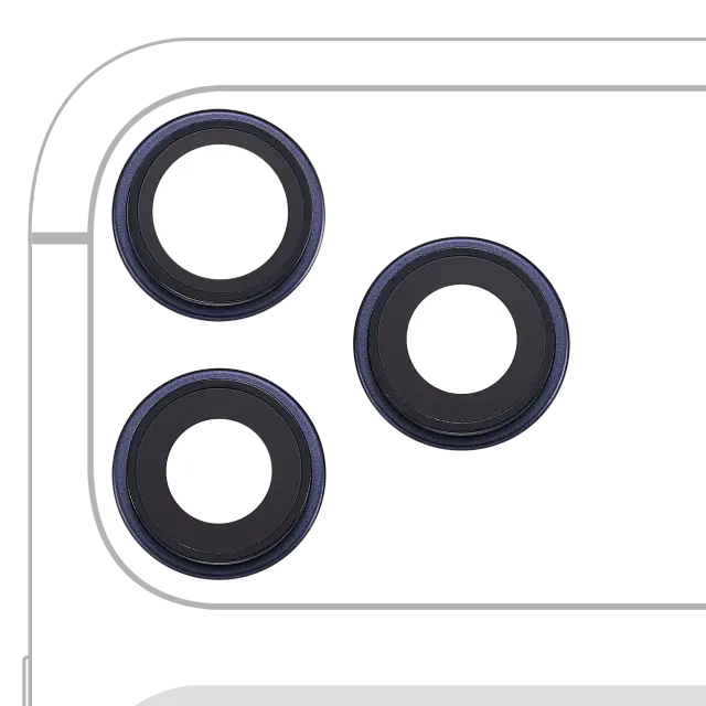 Lentille de caméra arrière avec support et anneau pour Apple iPhone 17 Pro / 17 Pro Max (premium, Deep Blue)