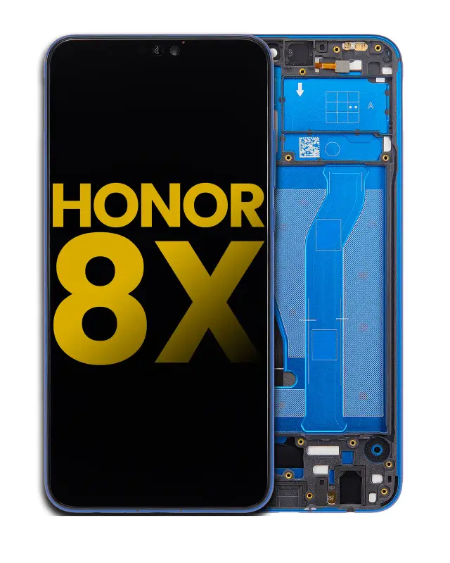 Écran LCD avec châssis pour Honor Huawei Honor 8X (reconditionné, bleu)