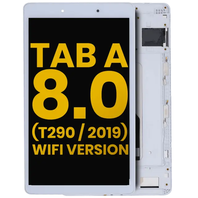Écran LCD avec châssis pour Samsung Galaxy Tab A 8.0" (T290) (2019) (WiFi Version, reconditionné, blanc)