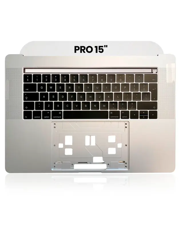 Châssis supérieur avec clavier ISO UK pour Apple MacBook Pro 15" A1707 (2016-2017) (origine d'occasion, argent)