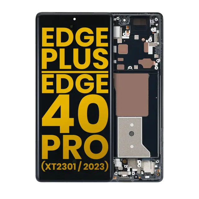 Écran OLED avec châssis pour Motorola Edge Plus / Edge 40 Pro (XT2301 / 2023) (reconditionné, Interstellar Black)
