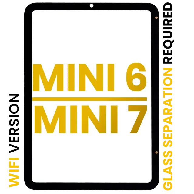 Vitre d’écran pour Apple iPad Mini 6 (2021) / Mini 7 (2024) (Glass Separation Required, WiFi uniquement, premium, toutes couleurs)