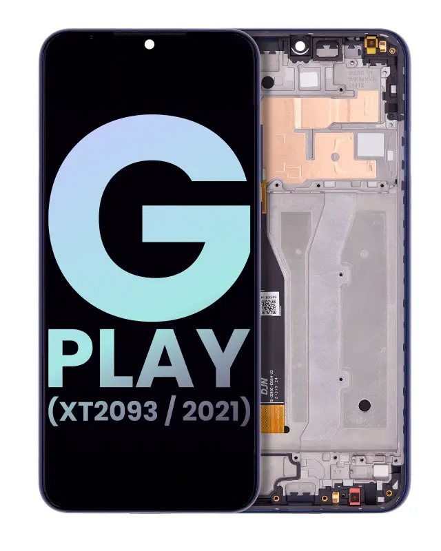 Écran LCD avec châssis pour Motorola Moto G Play (XT2093 / 2021) (origine, Misty Blue)