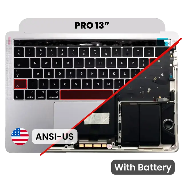 Châssis supérieur avec batterie et clavier ANSI US pour Apple MacBook Pro 13" A1706 (2016) (argent)