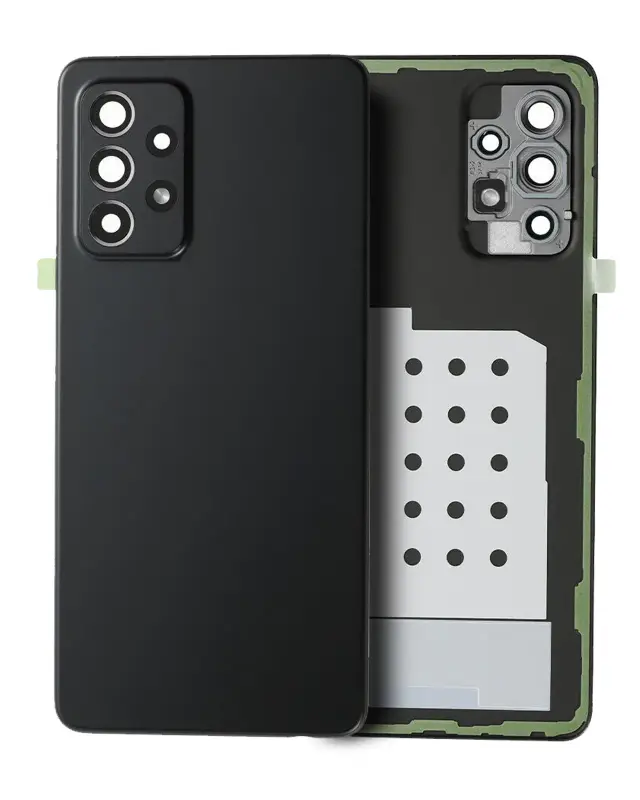 Vitre arrière pour Samsung Back Cover Glass With Camera Lens Samsung Galaxy A52 5G (A526 / 2021) (pack service origine, Awesome Black)