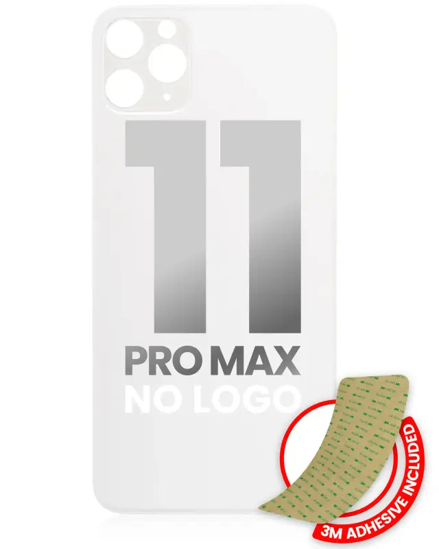 Vitre arrière pour Apple iPhone 11 Pro Max (No Logo / Large Camera Hole, argent)