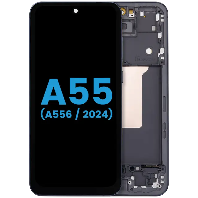 Écran LCD avec châssis pour Samsung Galaxy A55 (A556 / 2024) (Aftermarket incell, Navy)