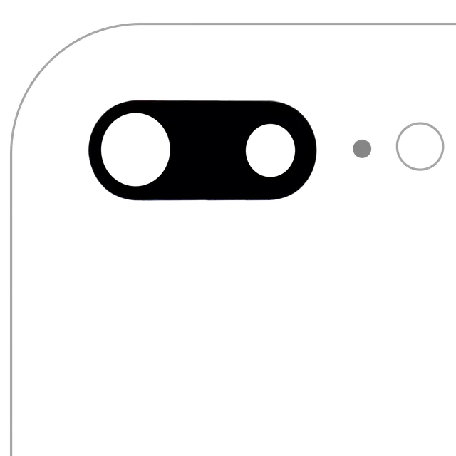 Lentille de caméra arrière avec adhésif pour Apple iPhone 7 Plus / 8 Plus (compatible premium, lot de 10)