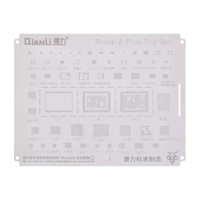 Pochoir de rebillage Qianli Bumblebee QS689 pour iPhone 16 / 16 Plus / 16 Pro / 16 Pro Max