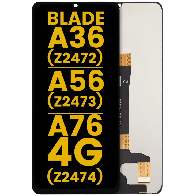 Écran LCD sans châssis pour ZTE Blade A36 (Z2472) / A56 (Z2473) / A76 4G (Z2474) (reconditionné, toutes couleurs)
