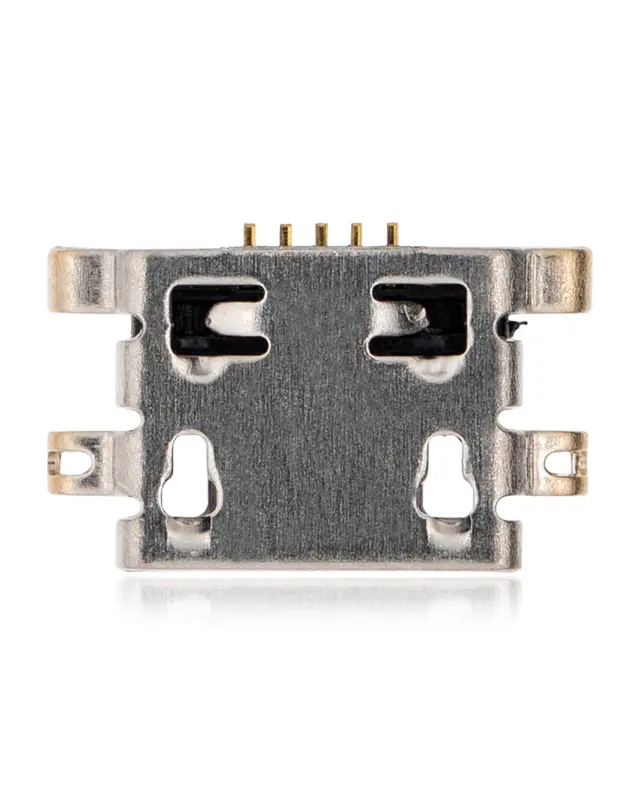 Connecteur de charge à souder — format Micro B, 5 broches, 4 points de fixation (C104)