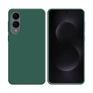 Coque Silicone Compatible pour Samsung Galaxy S25 Edge S937 (#22) Vert Foncé