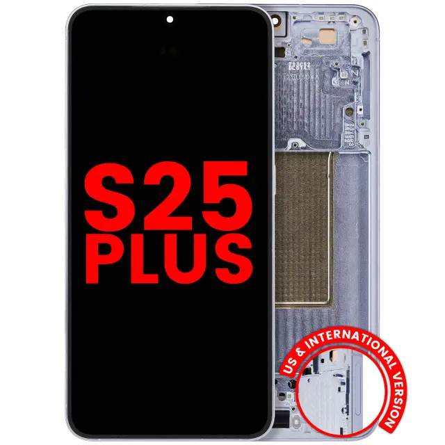 Écran OLED avec châssis pour Samsung Galaxy S25 Plus 5G (version US & internationale, compatible premium, Icy Blue)