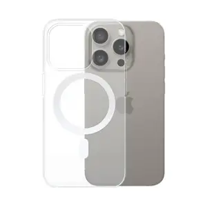Coque Silicone MagSafe Compatible pour Apple iPhone 15 Pro Transparent