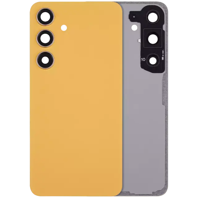 Vitre arrière pour Samsung Galaxy S24 5G (sans logo, compatible premium, Sandstone Orange)