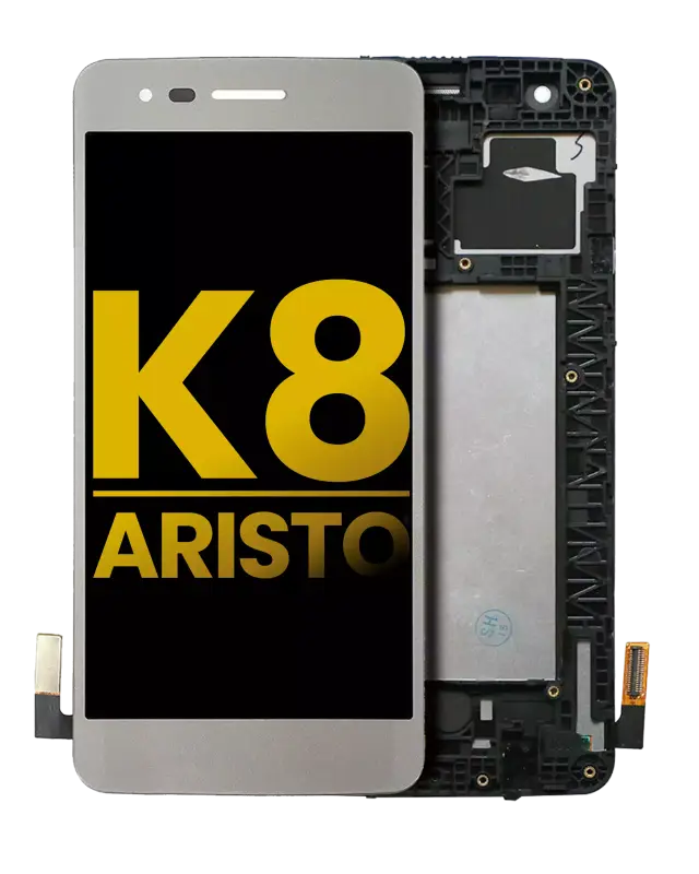 Écran LCD avec châssis pour LG K8 (2017) / Aristo (version US, reconditionné, argent)