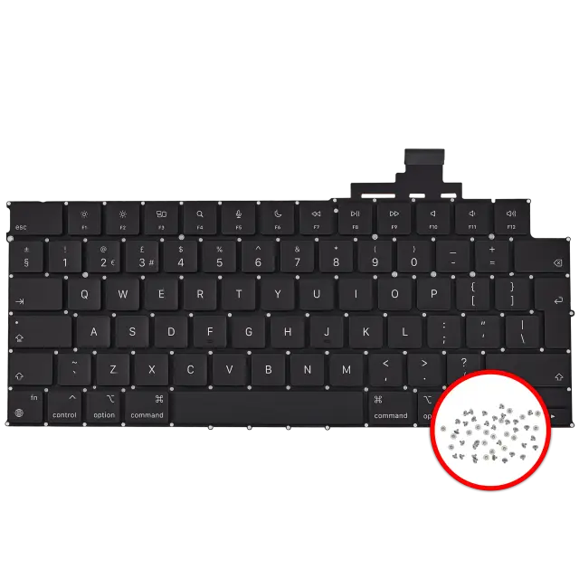 Clavier rétroéclairé avec vis pour Apple MacBook Air 15" (A3114 / mi-2024) (anglais UK)