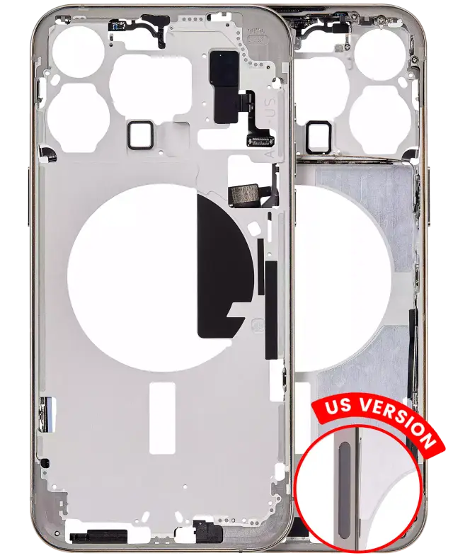 Châssis pour Apple iPhone 15 Pro Max (version US, compatible premium, titane naturel)
