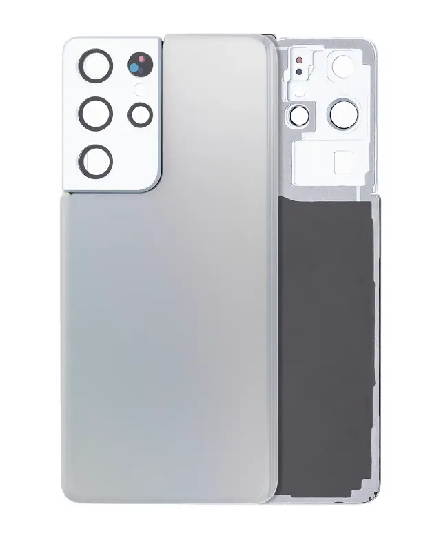 Vitre arrière pour Samsung Galaxy S21 Ultra (pack service origine, Phantom Silver)
