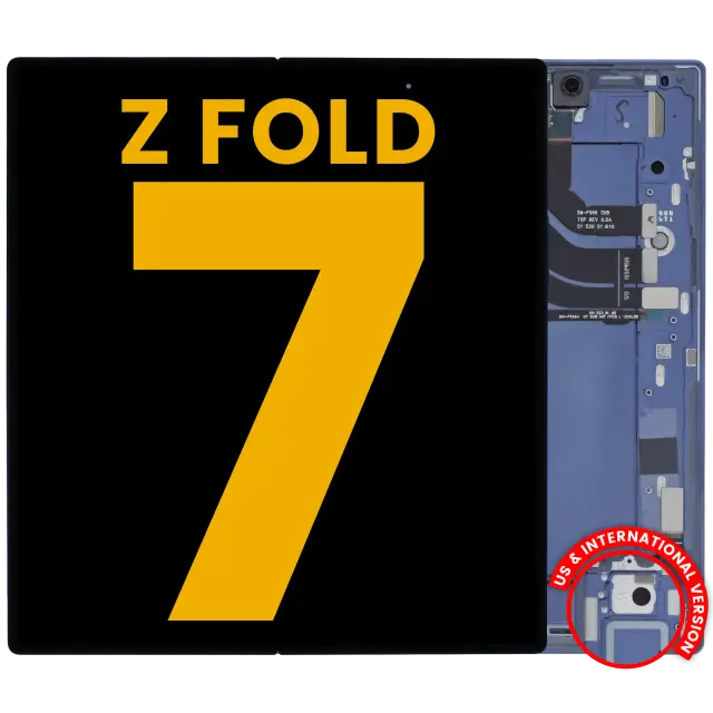 Écran OLED intérieur avec châssis pour Samsung Galaxy Z Fold 7 5G (version US & internationale, reconditionné, Blue Shadow)
